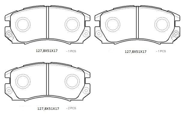 SUBARU IMPREZA- 93/96; ÖN FREN BALATASI (2,0 TURBO) (DİSK) (127,8X51X17) (DAIWA)