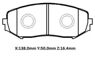 SUZUKI GRAND VITARA- 06/12; ÖN FREN BALATASI (DİSK)(138X50X,16,4)(DAIWA)