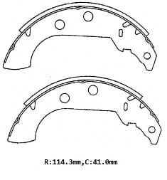 PEUGEOT 306- SD/HB- 97/00; ARKA FREN PABUCU (PALETSİZ)(114,3X41) (BRAMAX)