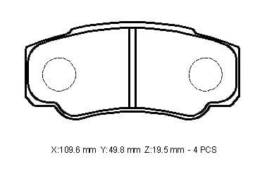 CITROEN JUMPER- 02/07; ARKA FREN BALATASI 16 JANT (KABLOSUZ)(DİSK) (109,6X49,8X19,5)(BRAMAX)
