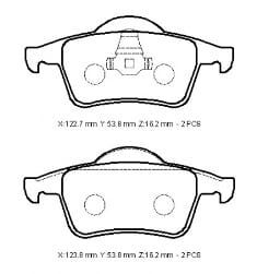VOLVO S80- 98/02; ARKA FREN BALATASI (KABLOSUZ)(DİSK)(122,7X53,8X16,2/12;3,8X53,8X16,2)(BRAMAX)