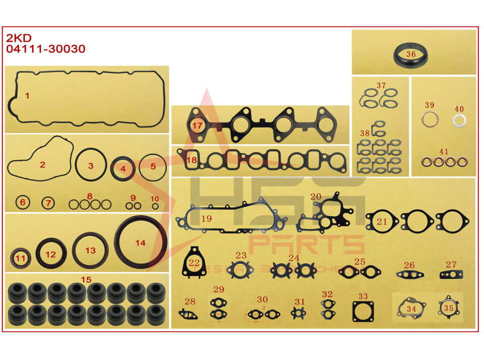 2007-2014 Toyota Hilux Vigo Takım Conta (SKC'siz) 04111-30030/0L080-C