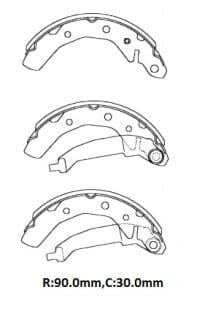 CHEVROLET SPARK- 06/09; ARKA FREN PABUCU (90X30) (BRAMAX)