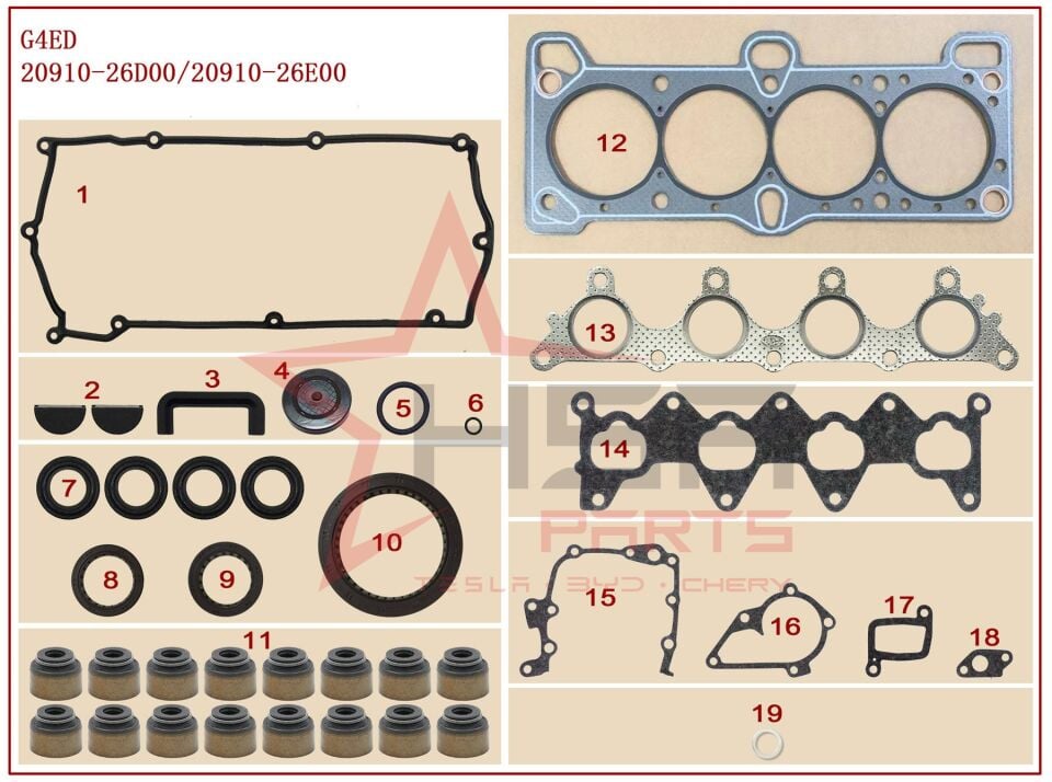 2006-2012 Kia Cerato 1,6 Benzinli Takım Conta SKC'Lİ 20910-26D00-SKCLİ