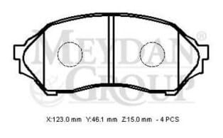 MAZDA 323- FAMILIA- 99/02; ÖN FREN BALATASI 1,4/1,6 (DİSK) (123X46,1X15) (DAIWA)