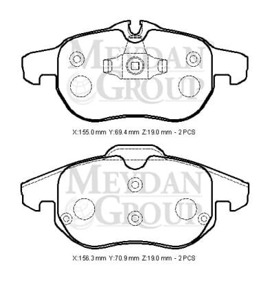 OPEL VECTRA- 06/09; ÖN FREN BALATASI (KABLOSUZ)(DİSK) (155X69,4X19/15;6,3X70,9X19)(BRAMAX)
