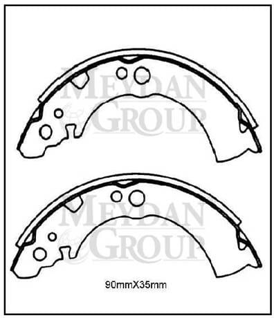 NISSAN SUNNY- B11 CD17- 87/88; ARKA FREN PABUCU BENZİNLİ/DİZEL TİP (90X35) (DAIWA)