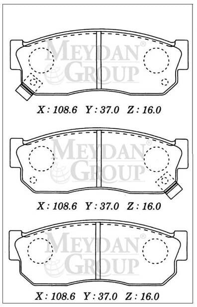 NISSAN SUNNY- B11 CD17- 84/88; ÖN FREN BALATASI DİZEL TİP (DİSK) (108,6X37X16) (DAIWA)