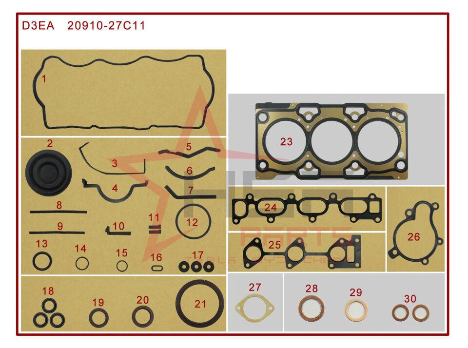 Hyundai Accent Dizel Takım Conta (SKC'siz) 2003-2005 (20910-27C11-C)