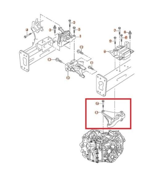 AUDI A3- SD/HB/SB- 12/16; ŞANZUMAN BAĞLANTI KULAĞI (7 İLERİ DSG)