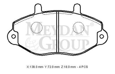 FORD TRANSIT- T12- 93/96; ÖN FREN BALATASI T15 (DİSK) (138,8X71,70X18) (BRAMAX)