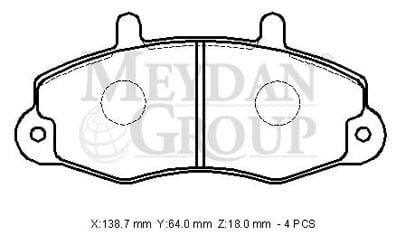 FORD TRANSIT- T12- 93/96; ÖN FREN BALATASI T12 (DİSK) (138,8X64X18)(BRAMAX)