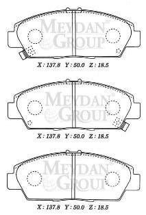ROVER 600- SD- 93/97; ÖN FREN BALATASI (DİSK) (137,8X50X18,5) (DAIWA)