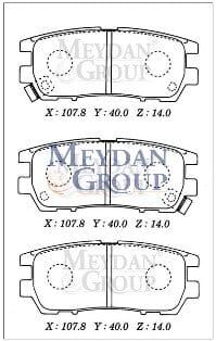 MITSUBISHI PAJERO- 98/00; ARKA FREN BALATASI (DİSK) (107,8X40X14) (DAIWA)