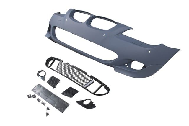 BMW 5 SERI- E60- 04/07; ÖN TAMPON (IZGARALI//PLAKA PLAST.)SEN.DELİKLİ 18MM/F.YIK.LI) (M-TECH) ASTARL
