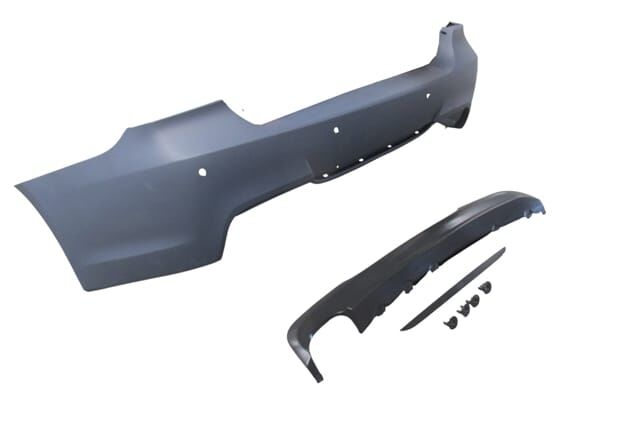 BMW 3 SERI- E90- 05/11; ARKA TAMPON ASTARLI (SENSÖR DELİKLİ/KARLIKLI/TEK EGZOSLU/ÇEK.KAPAKLI) M-TECH