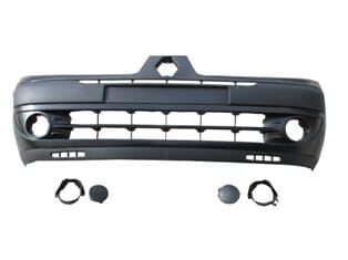 RENAULT CLIO- 2- SD/HB- 02/06; ÖN TAMPON SİYAH (SİS DELİKLİ/KENDİNDEN BANTLI (SİS KAPAKLI)