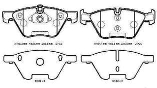 BMW 5 SERI- E60- 04/10; ÖN FREN BALATASI (KABLOSUZ)DİSK(155.2x63.50x19,50/154.7x63.50x19,50)(BRAMAX)