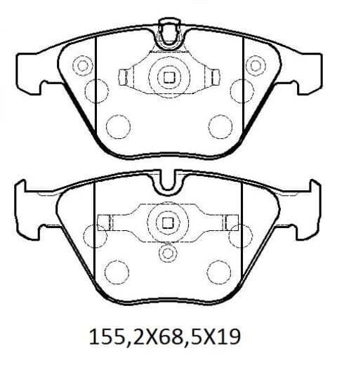 BMW 3 SERI- E90- 05/09; ÖN FREN BALATASI (KABLOSUZ) (DİSK) (155,2X68,5X19)(BRAMAX)