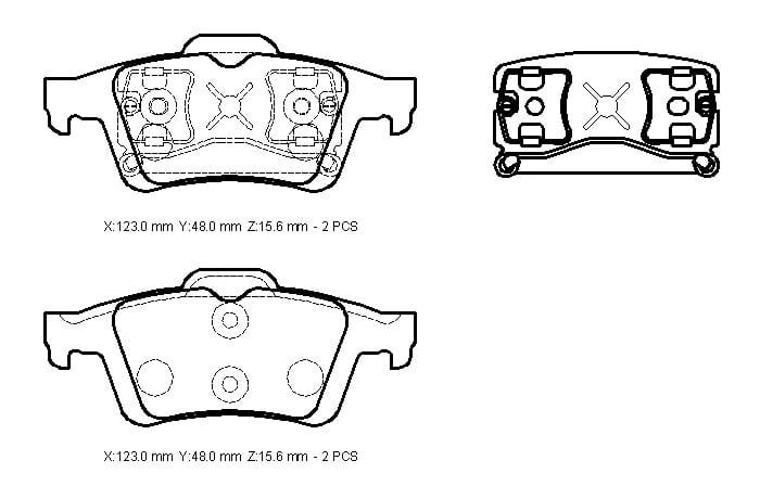 NISSAN PRIMERA- P12- 03/08; ARKA FREN BALATASI (DİSK) (123X48X15,6)(BRAMAX)
