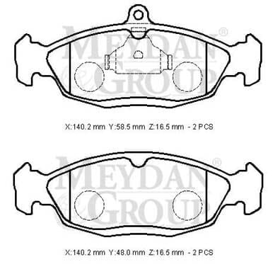 DAEWOO LANOS- SD/HB- 97/00; ÖN FREN BALATASI (KABLOSUZ)(DİSK(140,2X58,5X16,5/14;0,2X48X16,5)(BRAMAX)