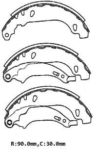 PEUGEOT 306- SD/HB- 97/00; ARKA FREN PABUCU (90X30)(BRAMAX)