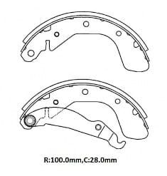 OPEL CORSA- C- 04/06; ARKA FREN PABUCU 1,0/1,2/1,3/1,4/1,7cc (100X28) (BRAMAX)