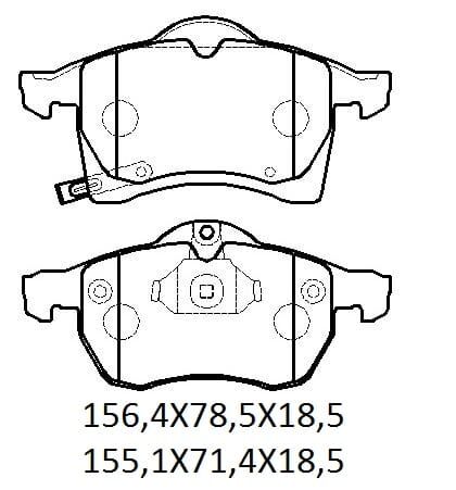 OPEL ZAFIRA- 99/04; ÖN FREN BALATASI (DİSK) (156,4X78,5X18,5/155,1X71,4X18,5) (BRAMAX)