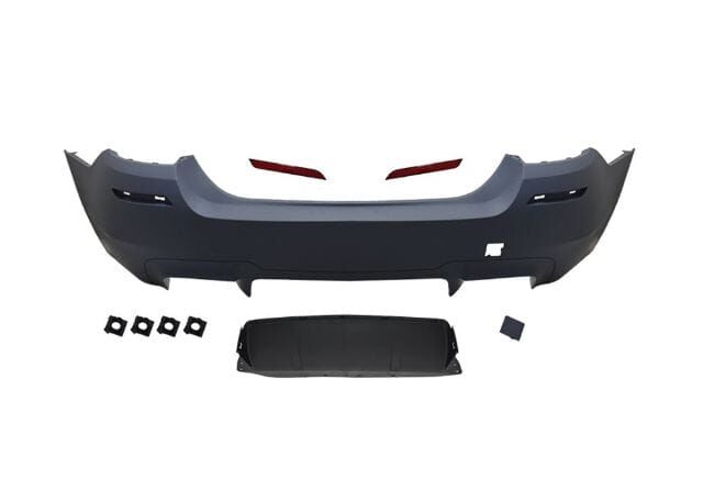 BMW 5 SERI- F10- 10/16; ARKA TAMPON KOMPLE ASTARLI (ÇİFT EGZ.DELİKLİ/KARLIKLI/REFLEKTÖRLÜ) M5