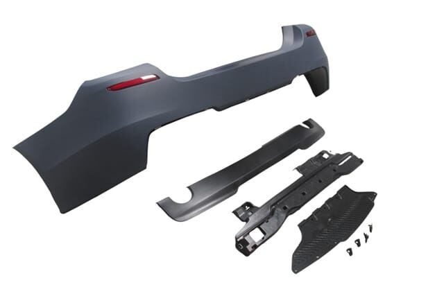 BMW 5 SERI- F10- 10/16; ARKA TAMPON ASTARLI(SEN.YUVALI/REFLKTRLÜ/KARLIKLI) (ÇİFT EGZ.D.Lİ)M-TECH-LCI