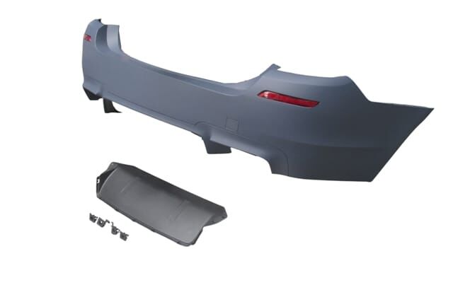 BMW 5 SERI- F10- 10/16; ARKA TAMPON KOMPLE ASTARLI (ÇİFT EGZ.DELİKLİ/KARLIKLI/REFLEKTÖRLÜ) M5 LCI