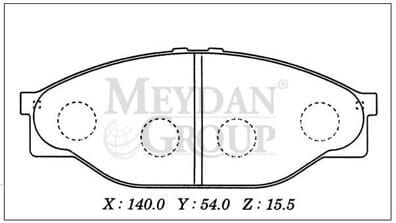 TOYOTA HIACE- MİNİBÜS- 89/97; ÖN FREN BALATASI (DİSK) (140X54X15,5) (DAIWA)