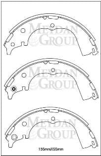 TOYOTA HIACE- MİNİBÜS- 98/05; ARKA FREN PABUCU (135X55) (DAIWA)