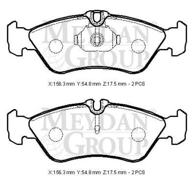 MERCEDES SPRINTER- 00/07; ARKA FREN BALATASI (KULAKLI)(KABLOSUZ)(DİSK)(156,3X54,8X17,5) (BRAMAX)