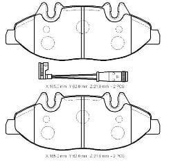 MERCEDES VIANO- 04/14; ÖN FREN BALATASI (2 KABLOLU)(DİSK) (165X62X21) (BRAMAX)