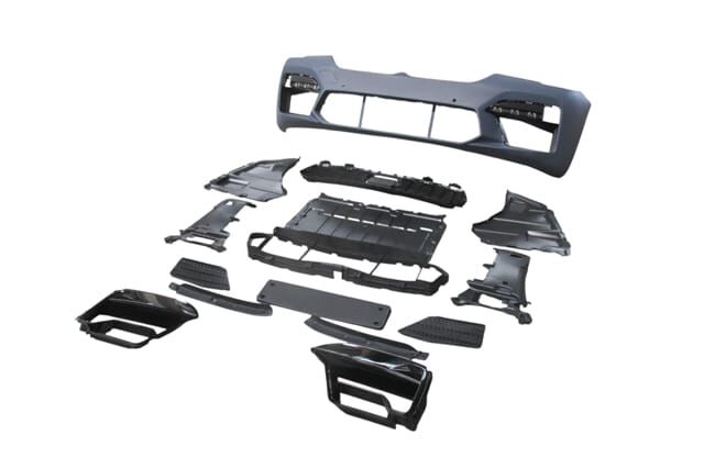 BMW 5 SERI- G30- 20/22; ÖN TAMPON GRİ (IZGARALI/SİS KAPAKLI/SENSÖR DELİKLİ) (F90/M5/LCI)