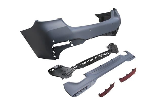 BMW 5 SERI- G30- 20/22; ARKA TAMPON (KARLIKLI/REFLEKTÖRLÜ/BRAKETLİ/ÇEKİ KAPAKLI/SENSÖRLÜ) (M-TECH)
