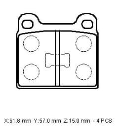 VOLKSWAGEN PASSAT- B3- 88/96; ÖN FREN BALATASI (DİSK)(61,8X57X15)(BRAMAX)