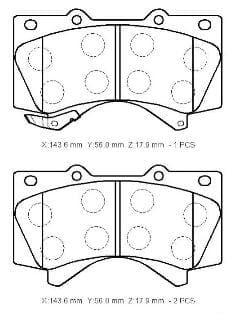 TOYOTA LANDCRUISER- V8- 09/14; ÖN FREN BALATASI (DİSK)(143,6X56X17,9)(DAIWA)