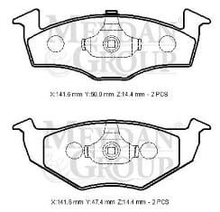 SEAT CORDOBA- 98/99; ÖN FREN BALATASI (DİSK) (141,6X50X16,48/141,6X47,4X16,48) (BRAMAX)