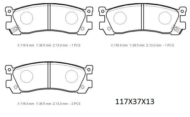 MAZDA 929- SD- 87/91; ARKA FREN BALATASI (DİSK) (117X37X13) (DAIWA)