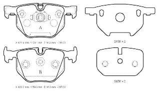 BMW 7 SERI- E66- 05/09; ARKA FREN BALATASI (KABLOSUZ)(DİSK) (121,9X58,1X16,3/123x59,3x16,30)(BRAMAX)