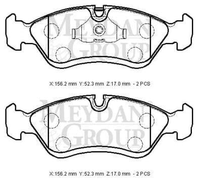 DAEWOO ESPERO- 96/97; ÖN FREN BALATASI (KABLOSUZ)(DİSK) (156,2X52,3X17) (BRAMAX)