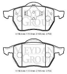 AUDI A3- 97/03; ÖN FREN BALATASI 1,8T (KABLOSUZ) (DİSK) (156,4X73,8X19,5) (BRAMAX)