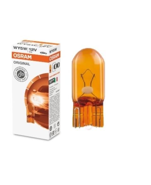 STANDART AMPUL- STOP/SİNYAL/PARK/GÖSTERGE AMPULÜ; 12V/WY5W (2827NA) (DUY W2,1x9,5D) (SARI) (OSRAM)