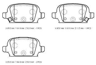 OPEL TIGRA- 03/07; ARKA FREN BALATASI 1,3/1,4/1,8cc (DİSK)(95,5X43,9X13,8)(BRAMAX)