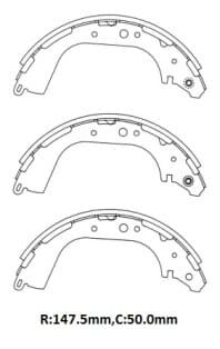 NISSAN PATHFINDER- 99/04; ARKA FREN PABUCU (147,5X50) (DAIWA)