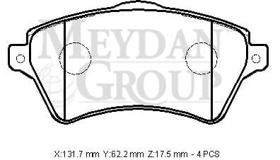 LANDROVER DISCOVERY- 90/98; ÖN FREN BALATASI (10LU)(DİSK) (131,7X62,2X17,5) (FMK)