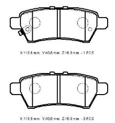 NISSAN PICK UP- NAVARA- 06/14; ARKA FREN BALATASI (DİSK) (110.6X40.8X16)(DAIWA)