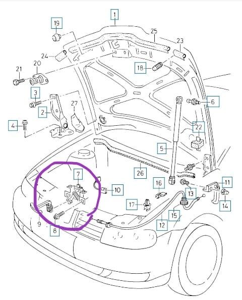 SEAT LEON- 99/05; KAPUT DIŞ AÇMA MANDALI